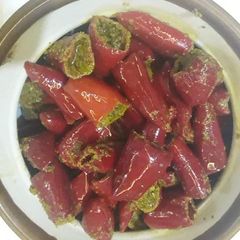 A picture of Red chillies pickle.