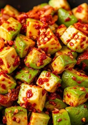 Una foto de Aguacate con aliño de kimchi