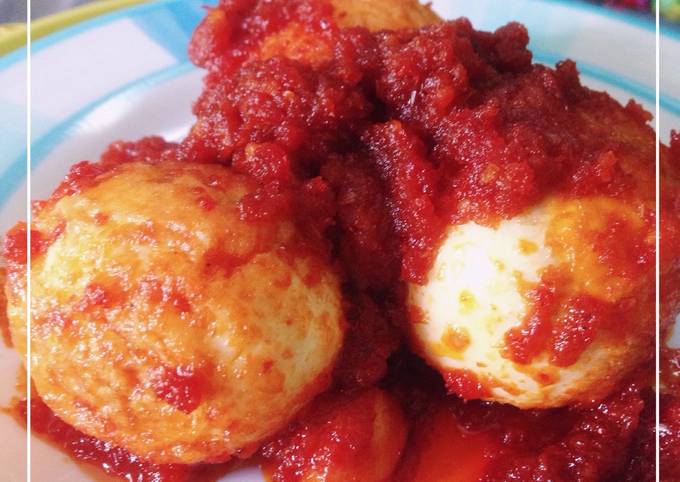Resep: Telur balado simple,mudah Bahan Sederhana