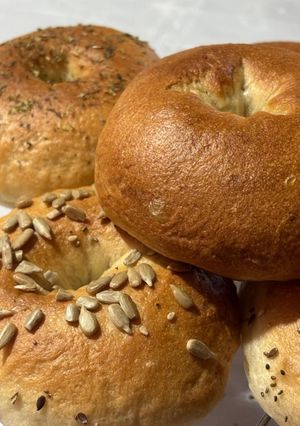 Una foto de Bagels facil