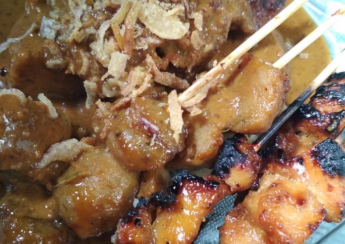Cara Buat Sate ayam bakso saus kacang homemade Ekonomis Untuk Jualan