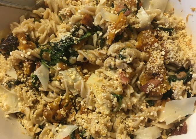 Butternut Squash and spinach pasta (Gluten Free)