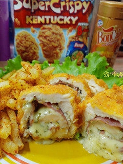 Foto resep Chicken Cordon Bleu with Spicy French Fries