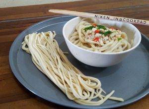 Foto resep Mie homemade tanpa alat khusus (mie tarik)