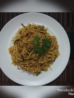 A picture of Coconut cream and fish pasta 🍝.