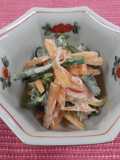 Green beans and carrot with mayonnaise
