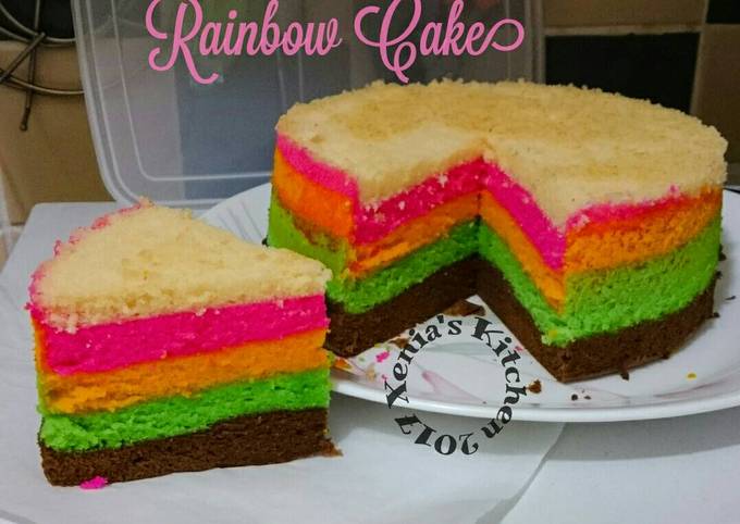 Resep Steamed Rainbow Cake 🌈 Oleh Retno Nia Sari {xenias Kitchen