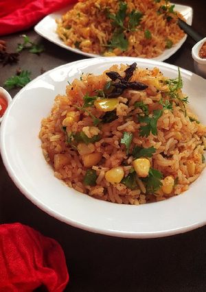 A picture of Herbed Capsicum and Corn Rice.