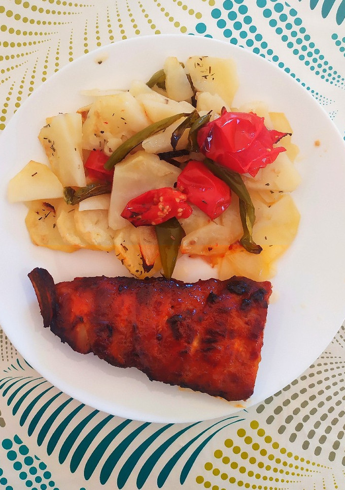 Una foto de Costilla con miel y mostaza