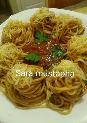 صورة لوصفة سباقيتي باللحم المفروم