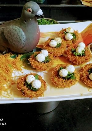 A picture of Aalu paneer Bird Nest.