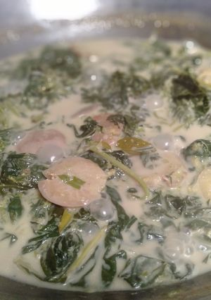 Foto resep Gulai daun ubi plus jengkol