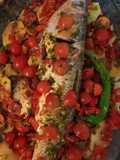 Moroccan Oven-Baked Fish with Potatoes & Cherry Tomatoes