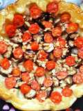 Tarta tatin de berenjenas y tomates cherry