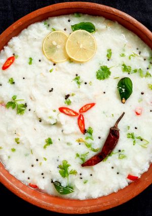 A picture of Dahi (Curd) Pakhala Bhata.