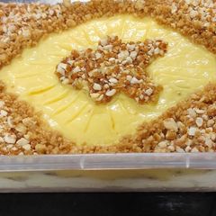 A picture of Biscuits custard pudding.