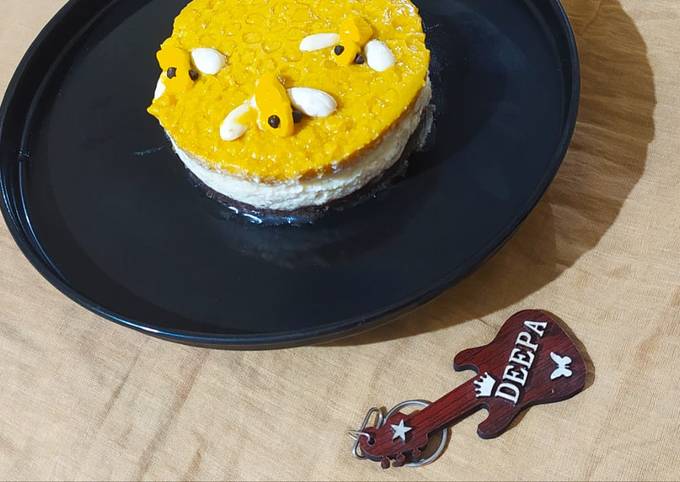 Honeybee no bake Mango Cheese Cake Recipe