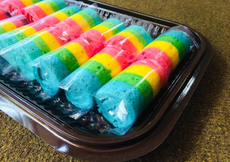 Mini Rainbow Roll cake