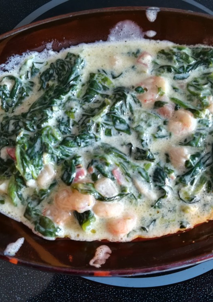 Una foto de Espinacas con crema de queso