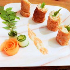 A picture of Coconut cucumber rollups.