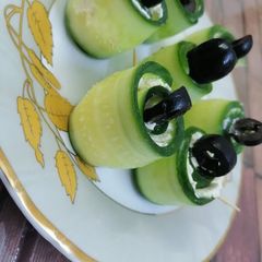 A picture of Cucumber Roll ups 🥒.
