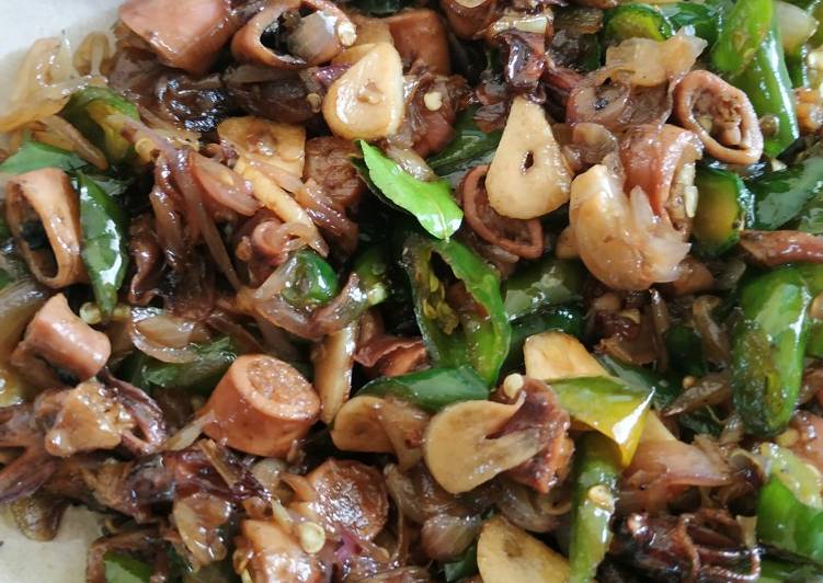 Resep Tumis Cumi Kering Cabe Hijau Saos Tiram Lezat