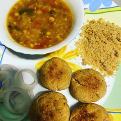 A picture of Dal baati churma.
