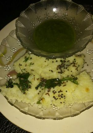 A picture of Suji dhokla recipe.