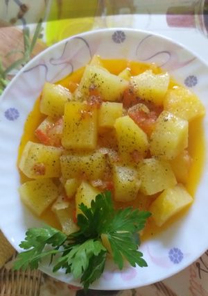 صورة لوصفة مسقعة البطاطا 🥔🥔