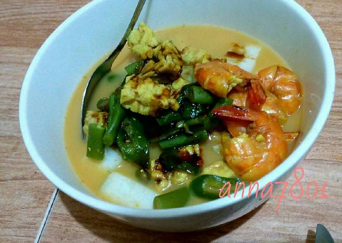 Opor udang tempe pakai susu