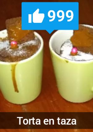 Una foto de Torta en taza de chocolate