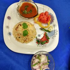 Paneer Tikka veg chilli garlic rice with Rajma A picture of Paneer Tikka veg chilli garlic rice with Rajma.