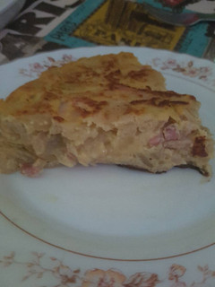 Una foto de Tortilla de manzana y beicon