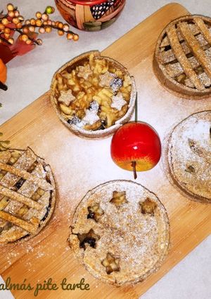 Mini almás pite tarte 🍎🥧 - teljes kiőrlésű, cukormentes recept fotója