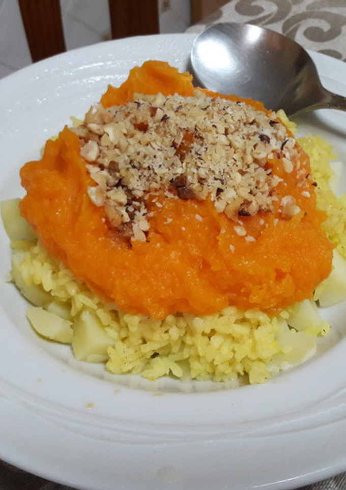 Una foto de Arroz con calabaza vegano 🍚