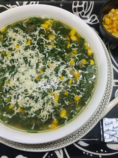 A picture of Spinach and Sweet Corn Soup.