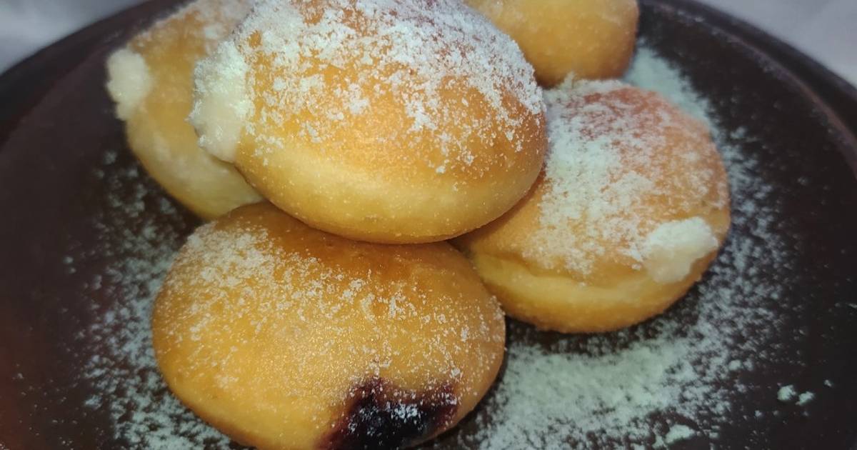 Resep Donat Bombini (Bomboloni Mini) Tanpa Susu & Telur 🥯 Oleh Visda ...