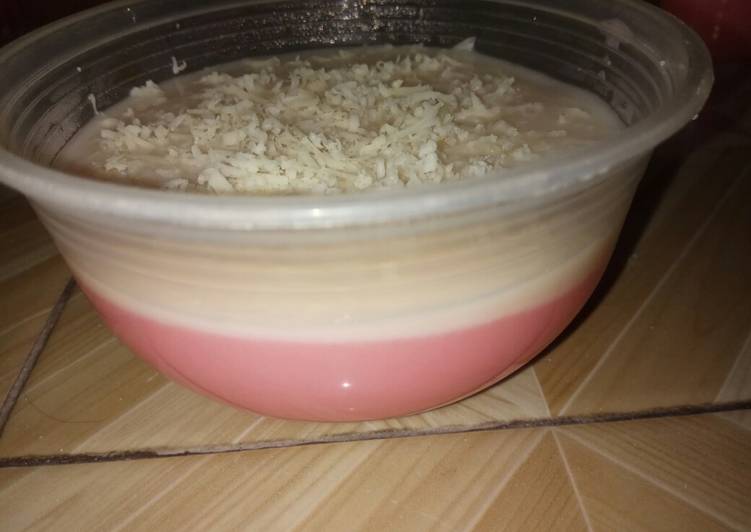 Resep Puding susu strawbery + Fla keju, Lezat