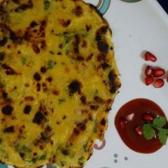 A picture of Besan Coriander chilla.