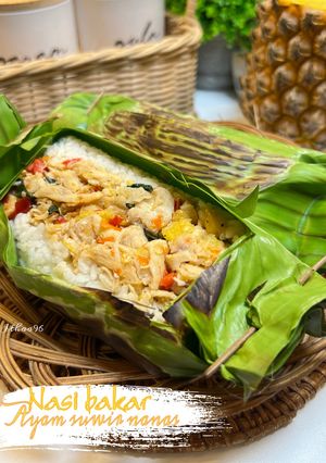 Foto resep Nasi Bakar Ayam Suwir Nanas