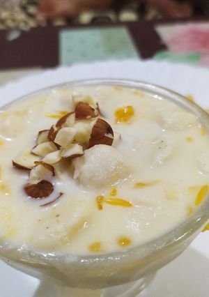 A picture of Orange Rasmalai/ Khatti Mitti Paneer Bahar.