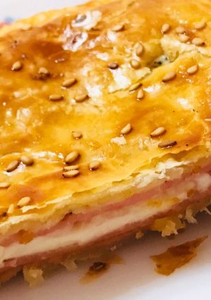 A picture of Ham and Cheese Puff Pastry Empanada.