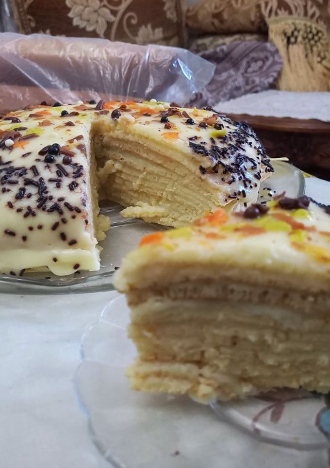 صورة لوصفة كيكه سميده طبقات