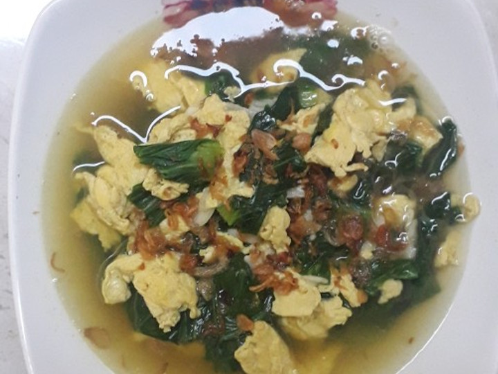 Resep Tumis sawi hijau telur orak arik Anti Gagal