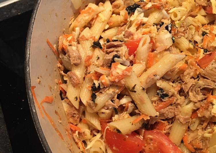 Easiest Way to Make Any-night-of-the-week Vegan “tuna” pasta salad