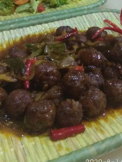 Foto resep Bola- bola daging bumbu saus tiram