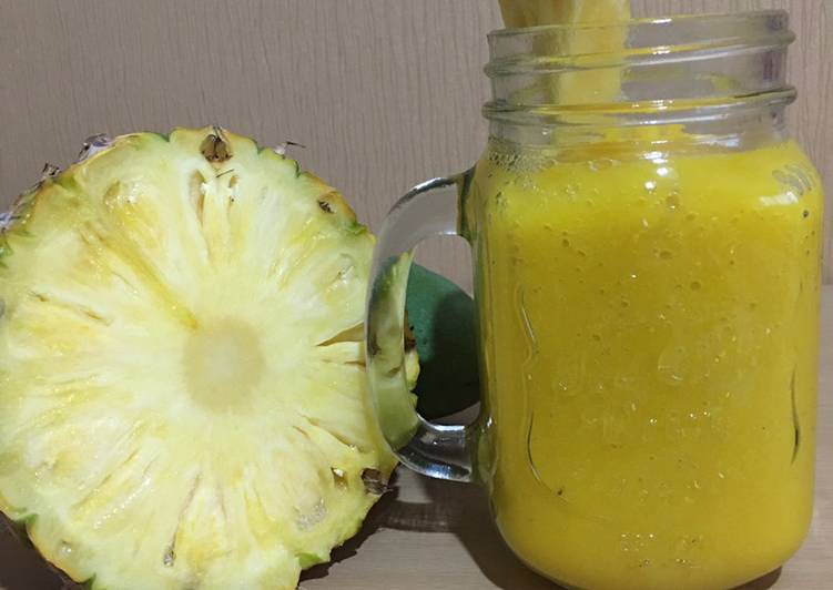 Cara buat Pineapple Mango Smoothie , Lezat