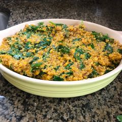 Creamed Sweet Corn with Spinach and Coconut Milk A picture of Creamed Sweet Corn with Spinach and Coconut Milk.