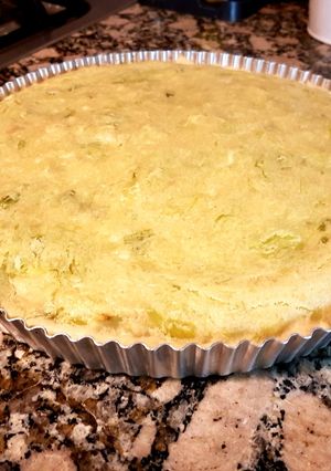 Una foto de Tarta de puerros y parmesano