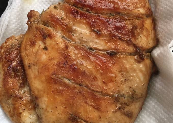 Tasty pan fried chicken breast